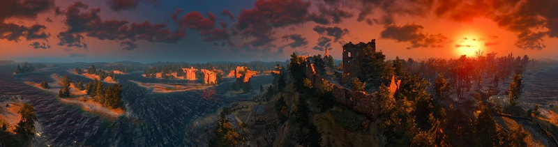 Illustration for article titled These Witcher 3Â Panoramas Show Off the Game's Gorgeous Landscapes